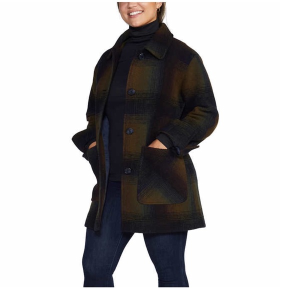 Pendleton Ladies Wool Topper Coat - GREEN - Picture 2 of 5